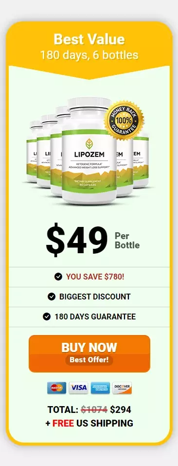 Lipozem™ 6 bottles pricing